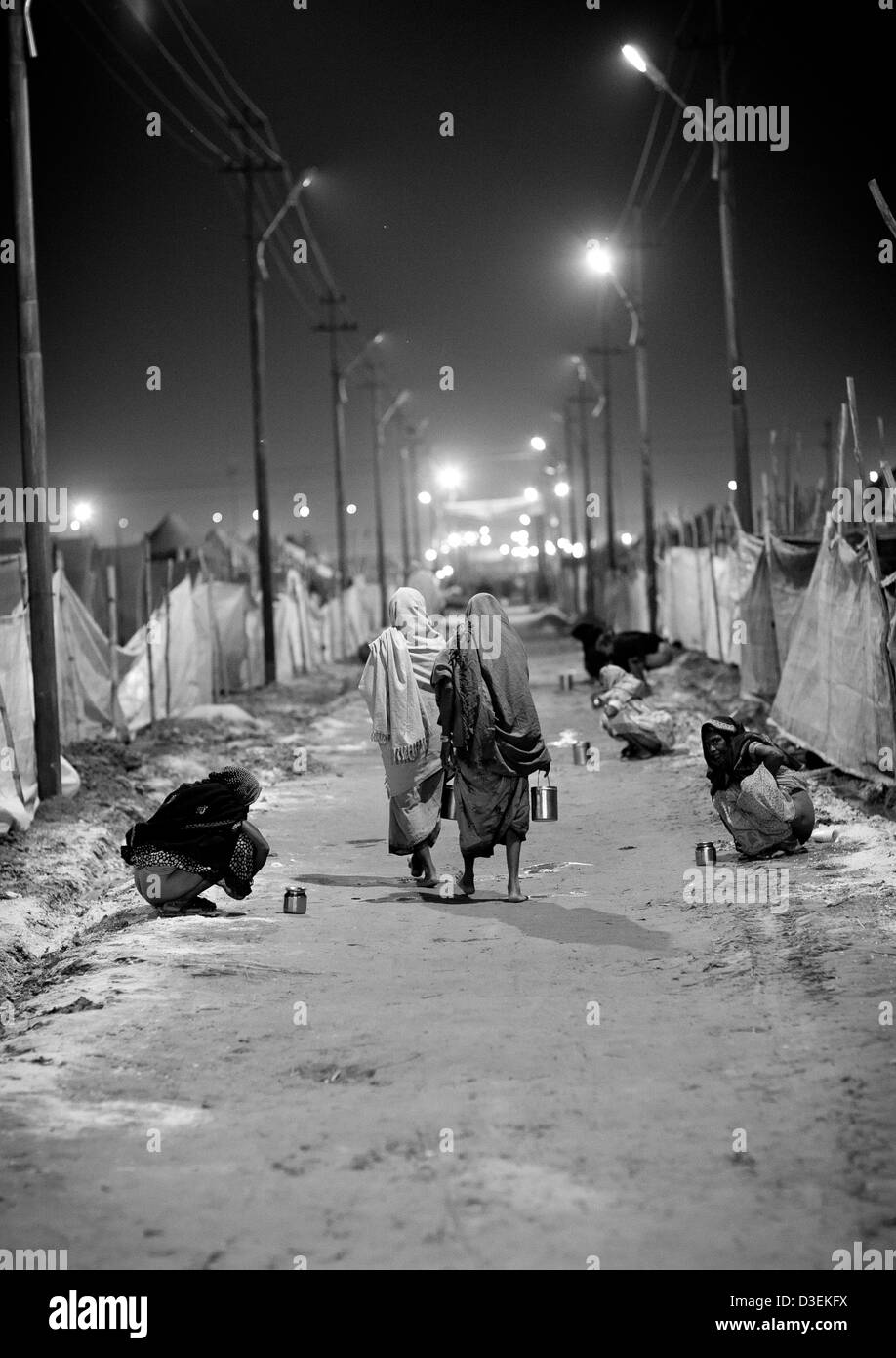 Camp For Pilgrims, Maha Kumbh Mela, Allahabad, India Stock Photo