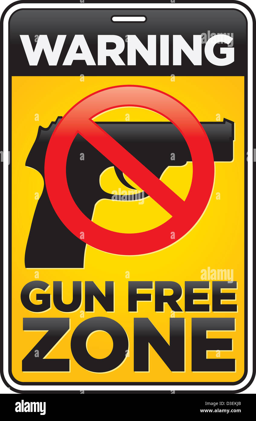 Gun free zone sign hand gun concealed carry permit hires stock