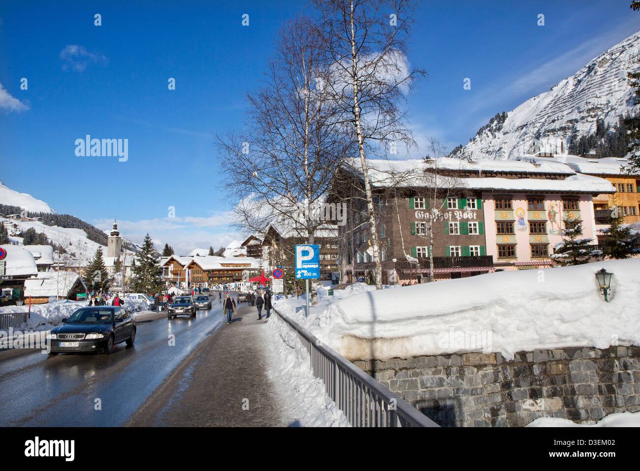 The hotel 'Gasthof Post' (R) in Lech am Arlberg, Austria, 17 February ...