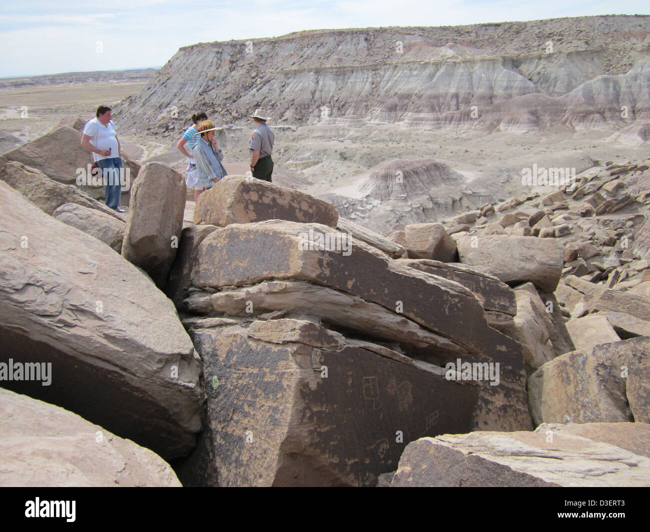 Ranger Steven leads a hike through Petroglyph Canyon in Petrified ...