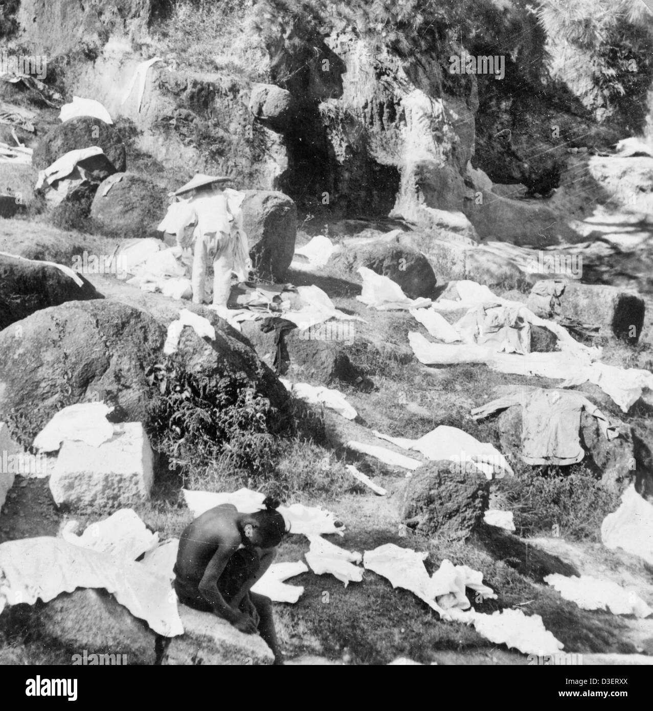 A genuine Chinese laundry, Hongkong, China, circa 1919 Stock Photo Alamy