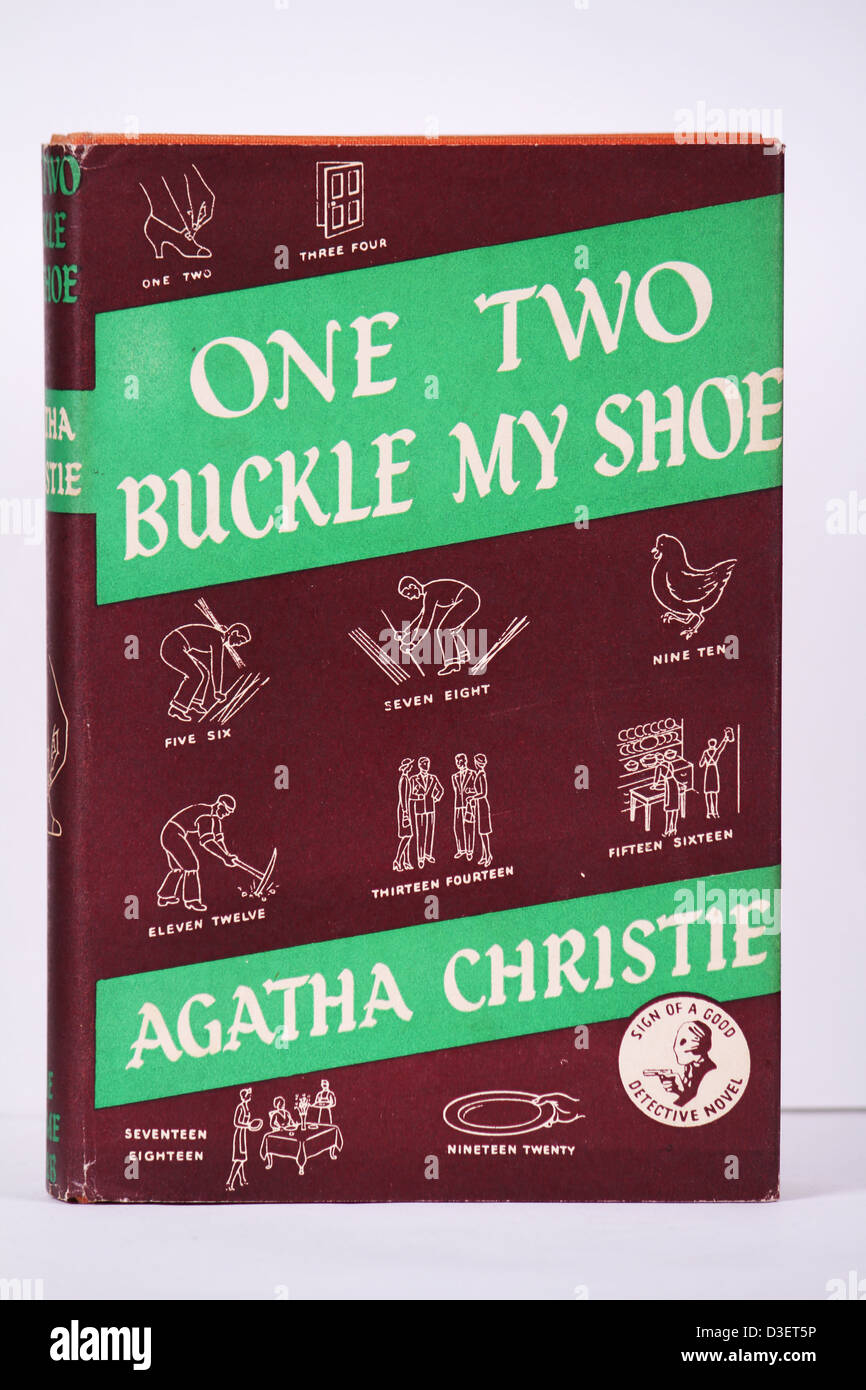 Agatha Christie Book A UK First Edition of One, Two, Buckle My Shoe Published in 1940 A rare Hercule Poirot book Stock Photo