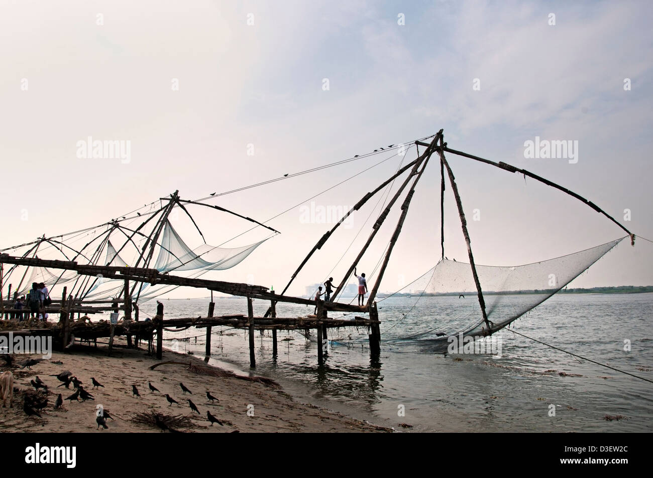 Chinese fishing nets Kochi Cochin Kerala India Stock Photo Alamy