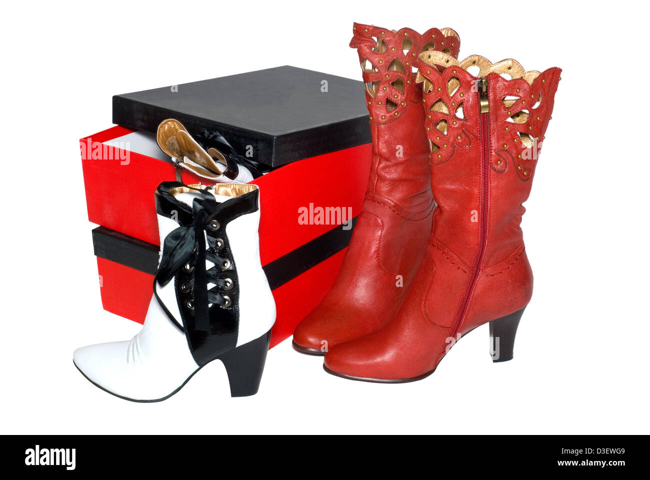 Red patent ankle boots hi-res stock photography and images - Alamy