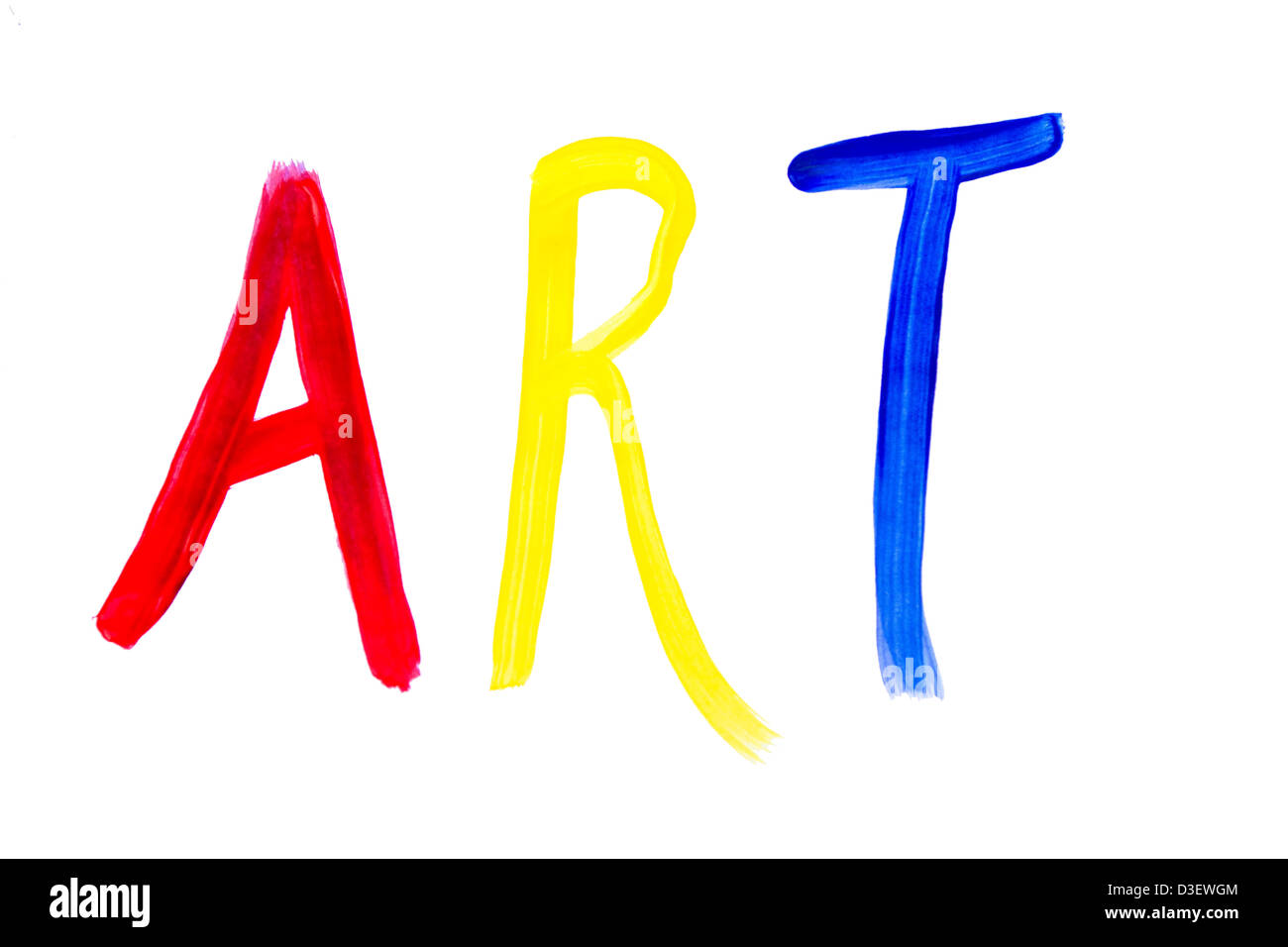 ART painted in yellow red and blue Stock Photo