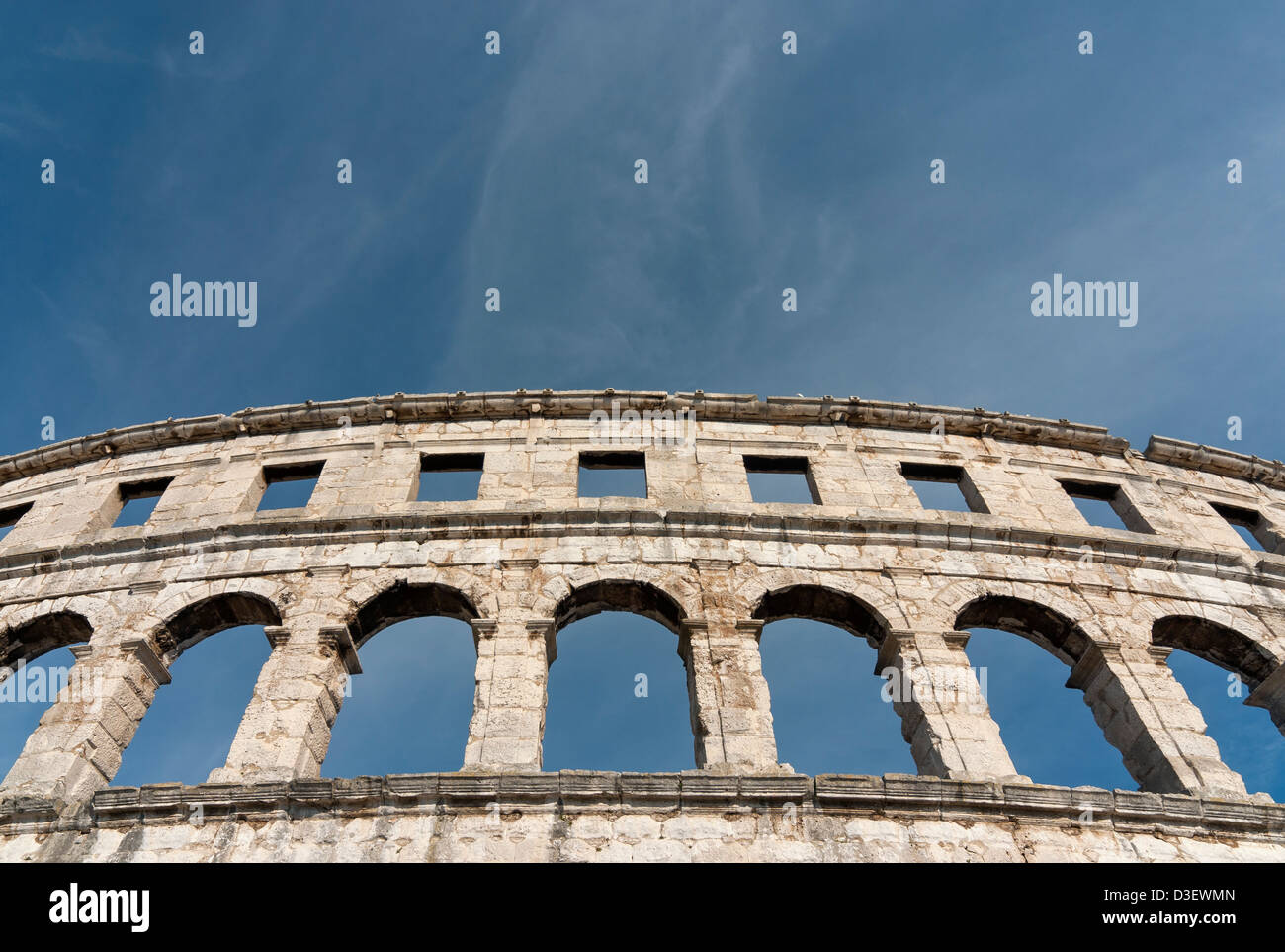 Amphitheatre Shell Detail of outer Shell of Ancient Roman Amphitheater (Arena) in Pula ...