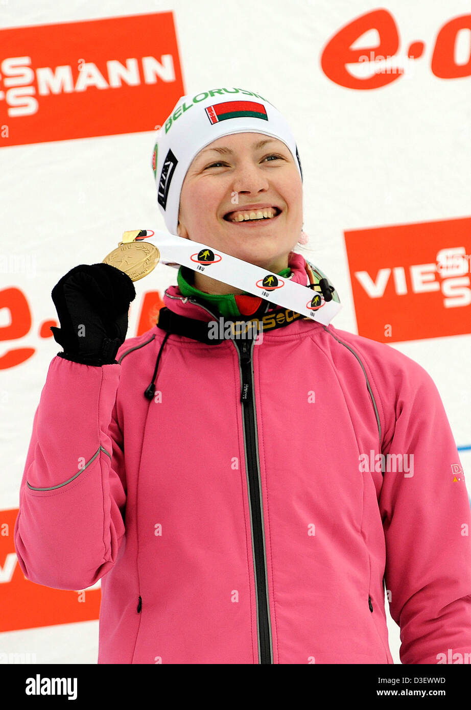 Darya Domracheva (BLR) during the women 12,5 km mass start race at the ...