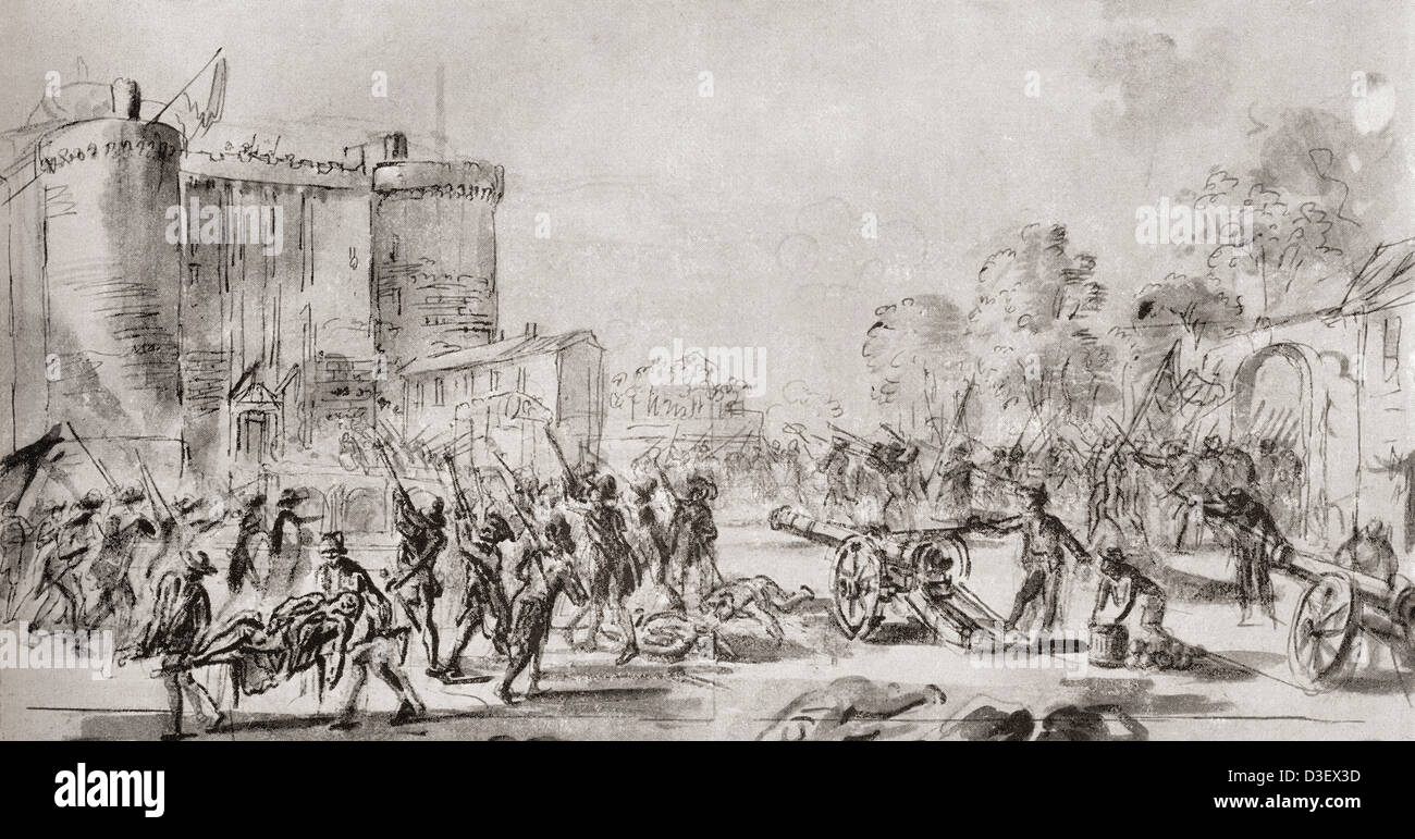 The Storming of The Bastille, Paris, France, 14th July, 1789. Stock Photo