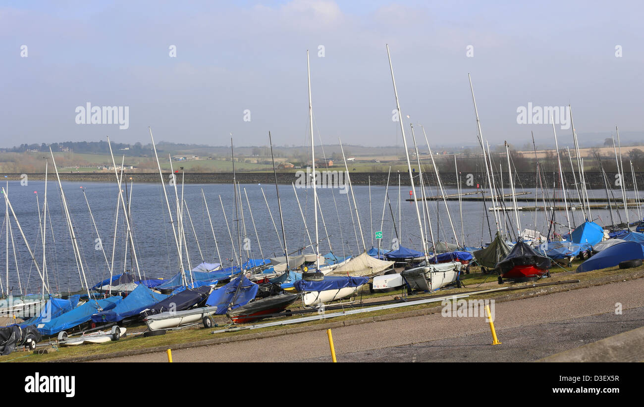 Boats at Draycote Water Stock Photo