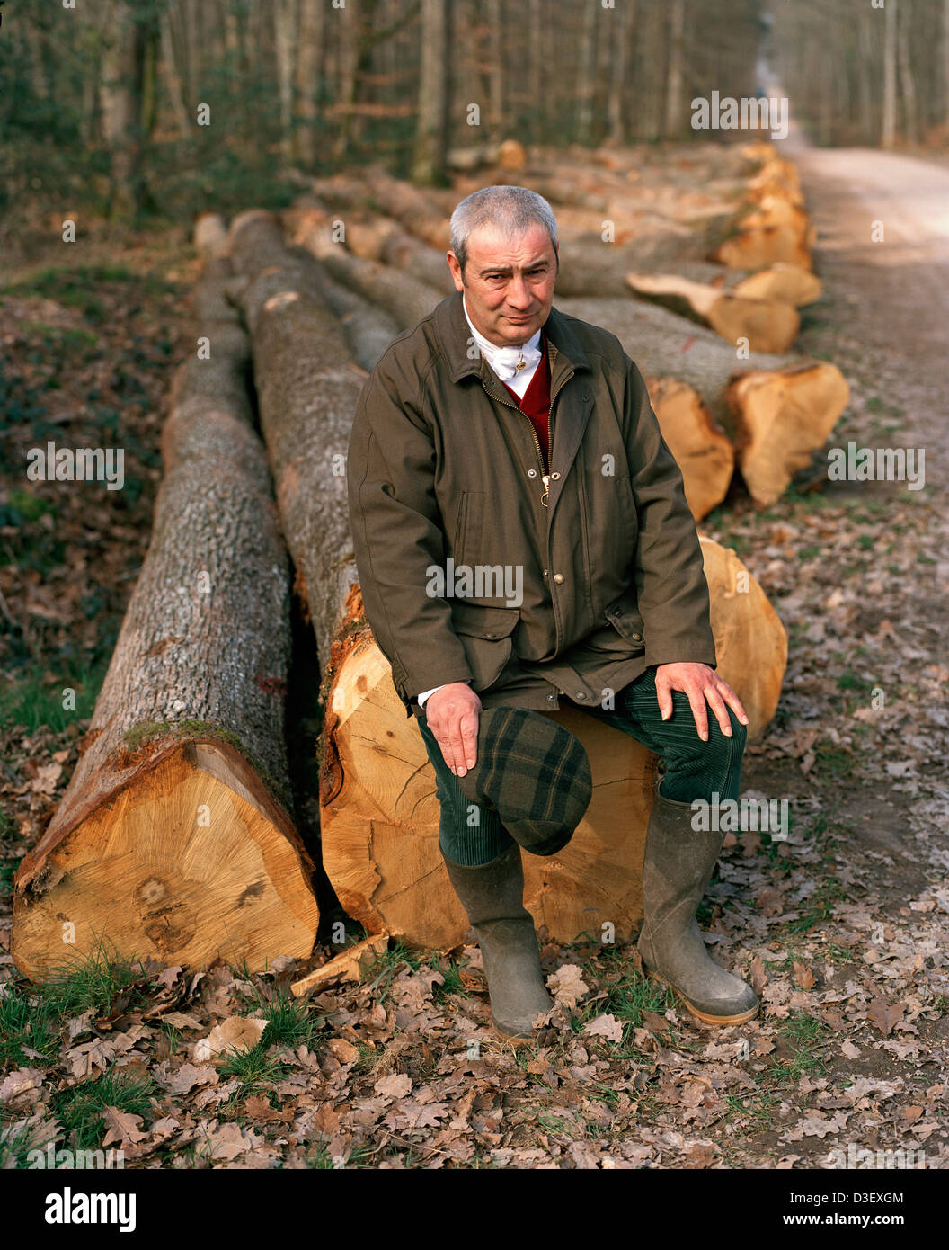 "Ritou" Cognet, a joiner, is one of the trackers for the Rallye L’Aumance. Stock Photo