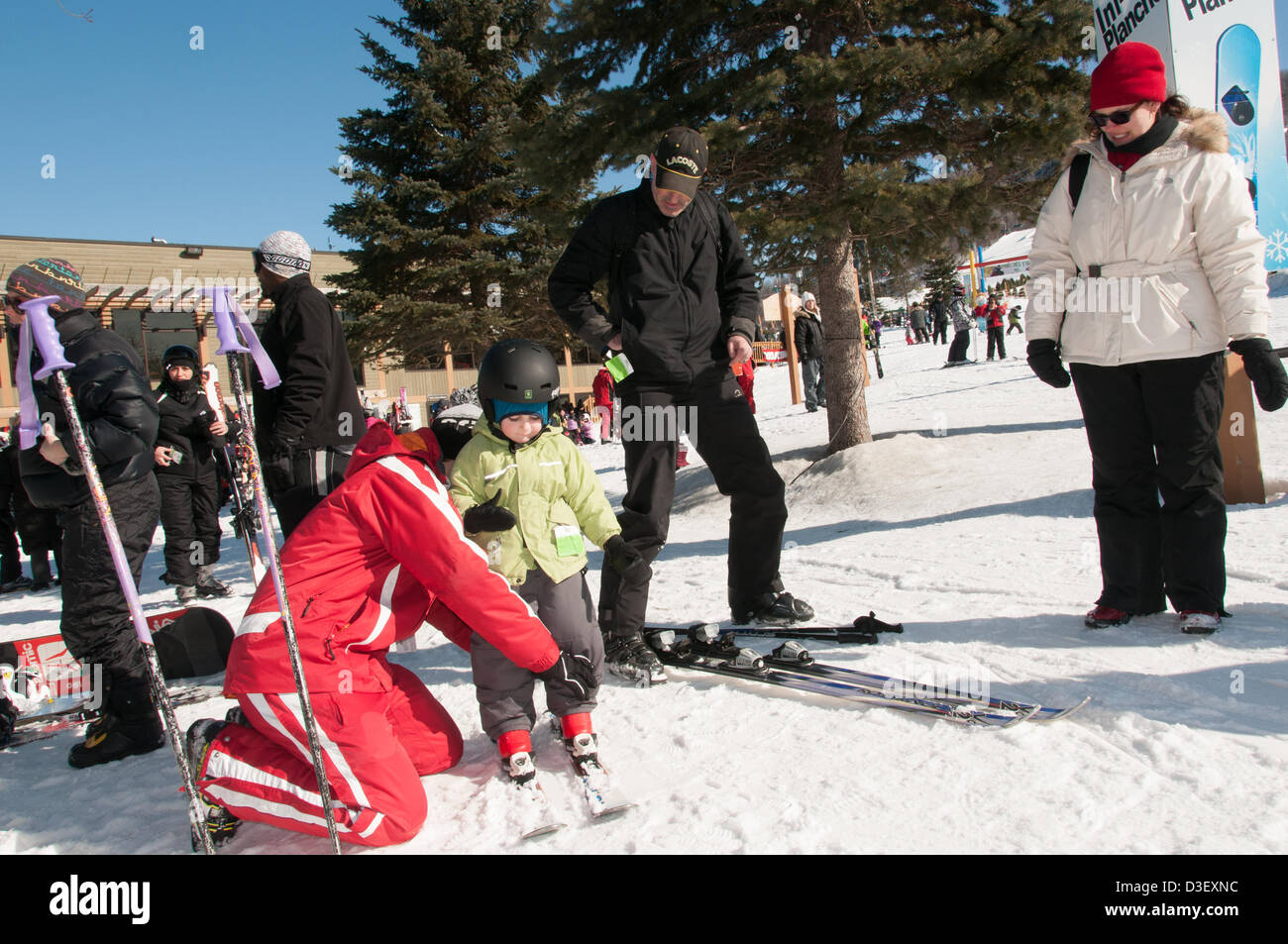First Ski lesson of a three years old from Montreal who came with his