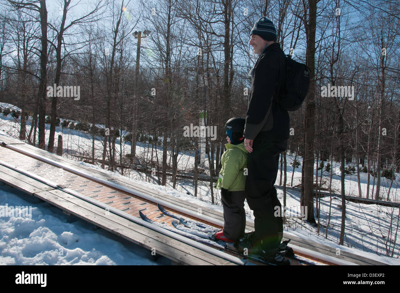 First Ski lesson of a three years old from Montreal who came with his