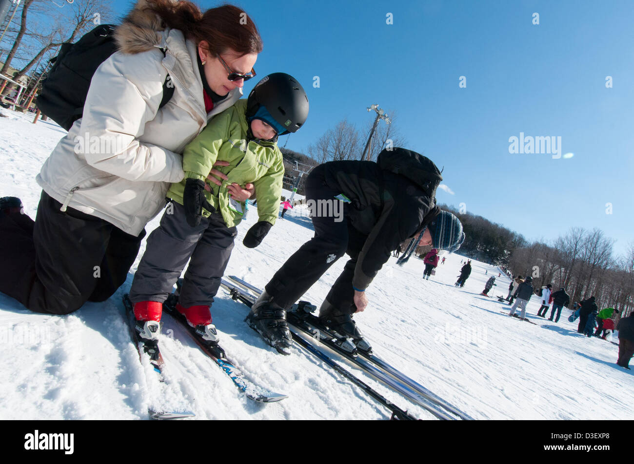 First Ski lesson of a three years old from Montreal who came with his