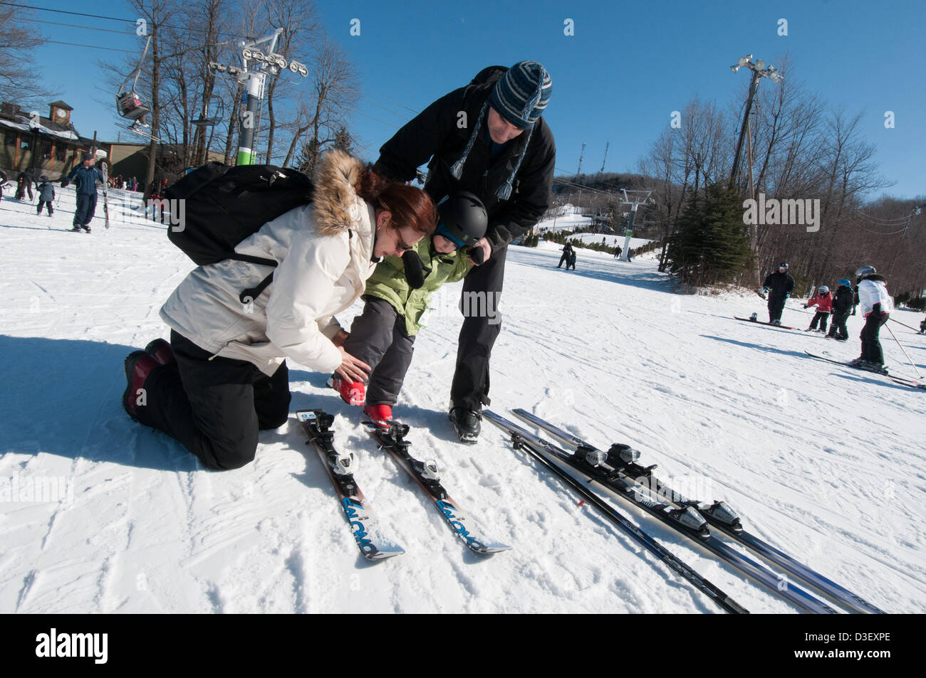First Ski lesson of a three years old from Montreal who came with his