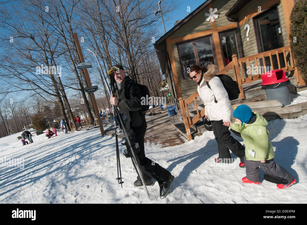 First Ski lesson of a three years old from Montreal who came with his