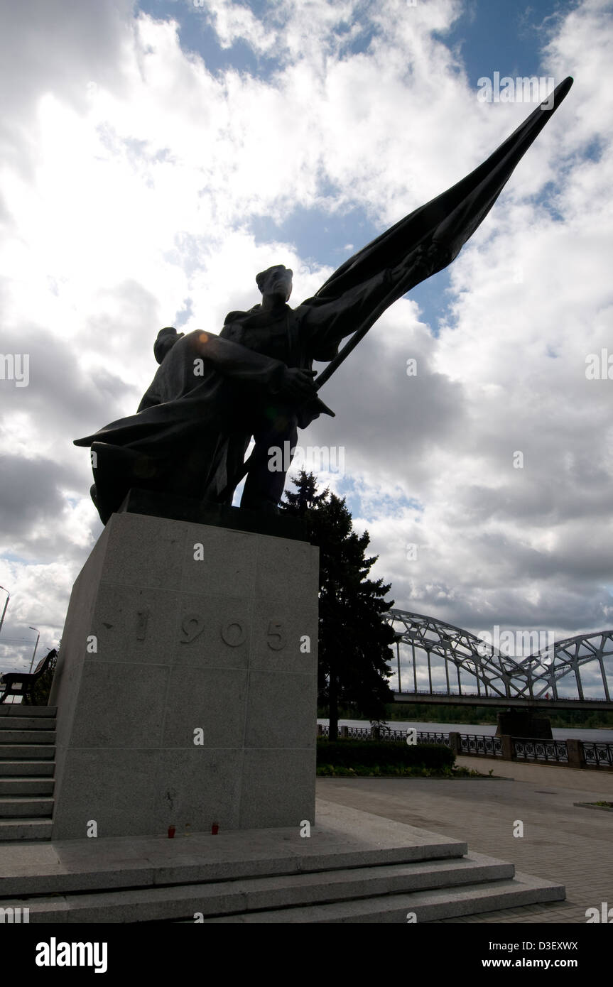 A Soviet monument commemorating the Russian Revolution of 1905 in Riga ...