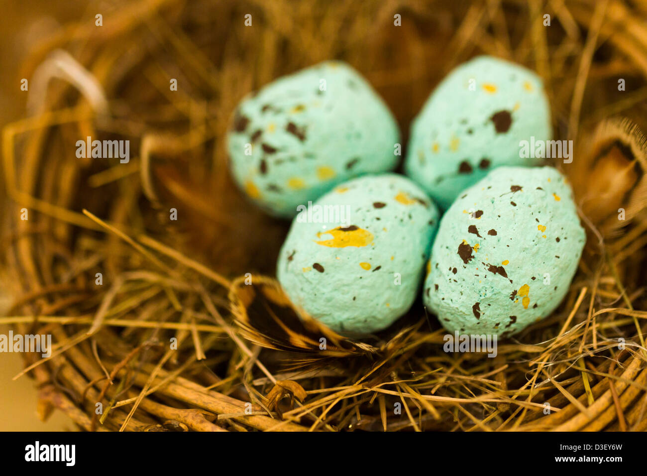 Easter eggs in bird nest Stock Photo - Alamy