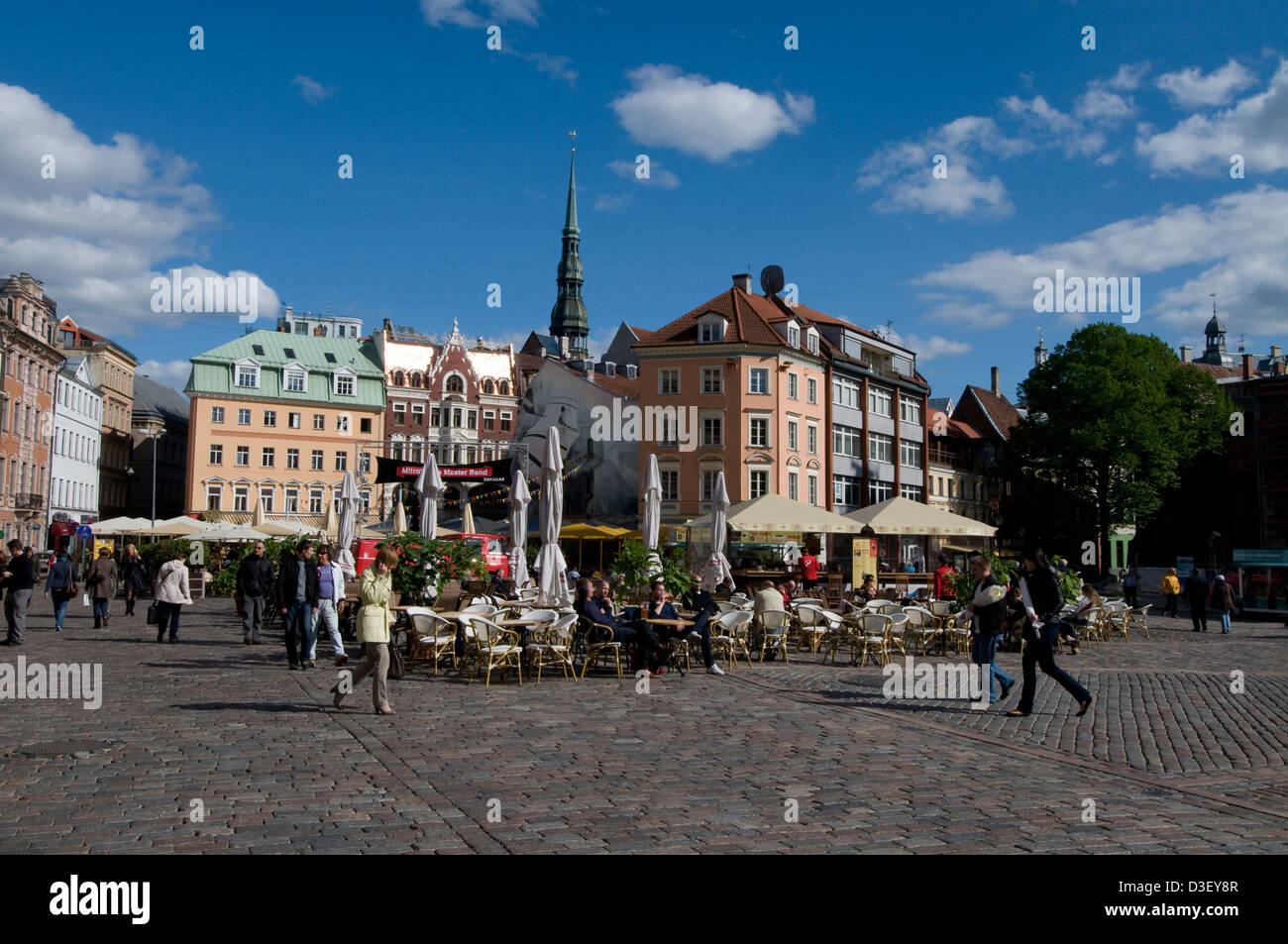 Dome Square, a large square in the centre of Riga Old Town, Riga, Latvia, Baltic States Stock Photo