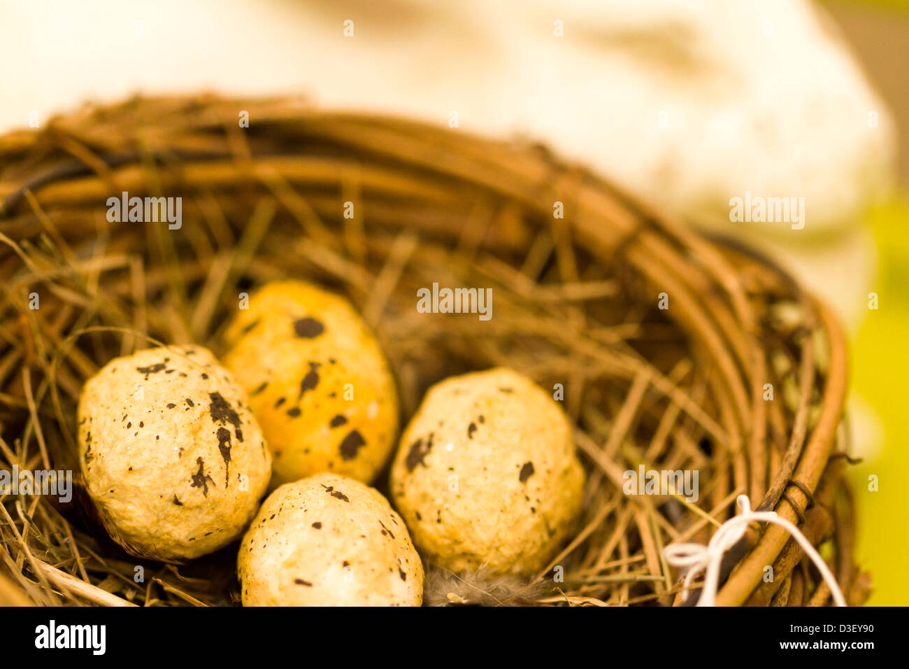 Easter eggs in bird nest Stock Photo - Alamy