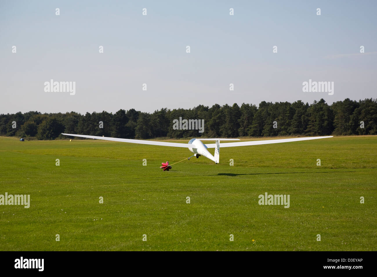Schempp-Hirth Discus single seat competition glider on a winch launch. Stock Photo