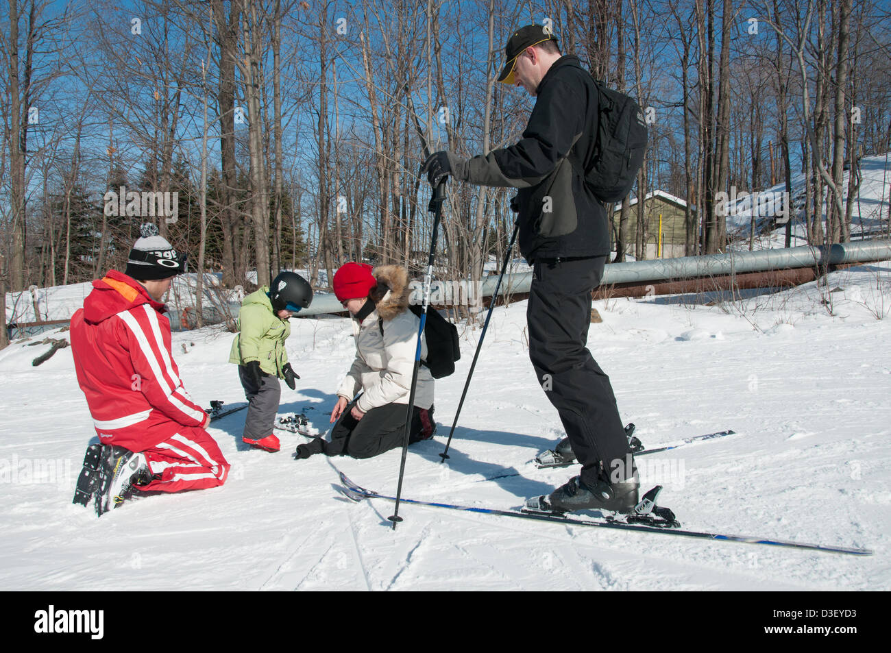 First Ski lesson of Alix, a three years old from Montreal who came with