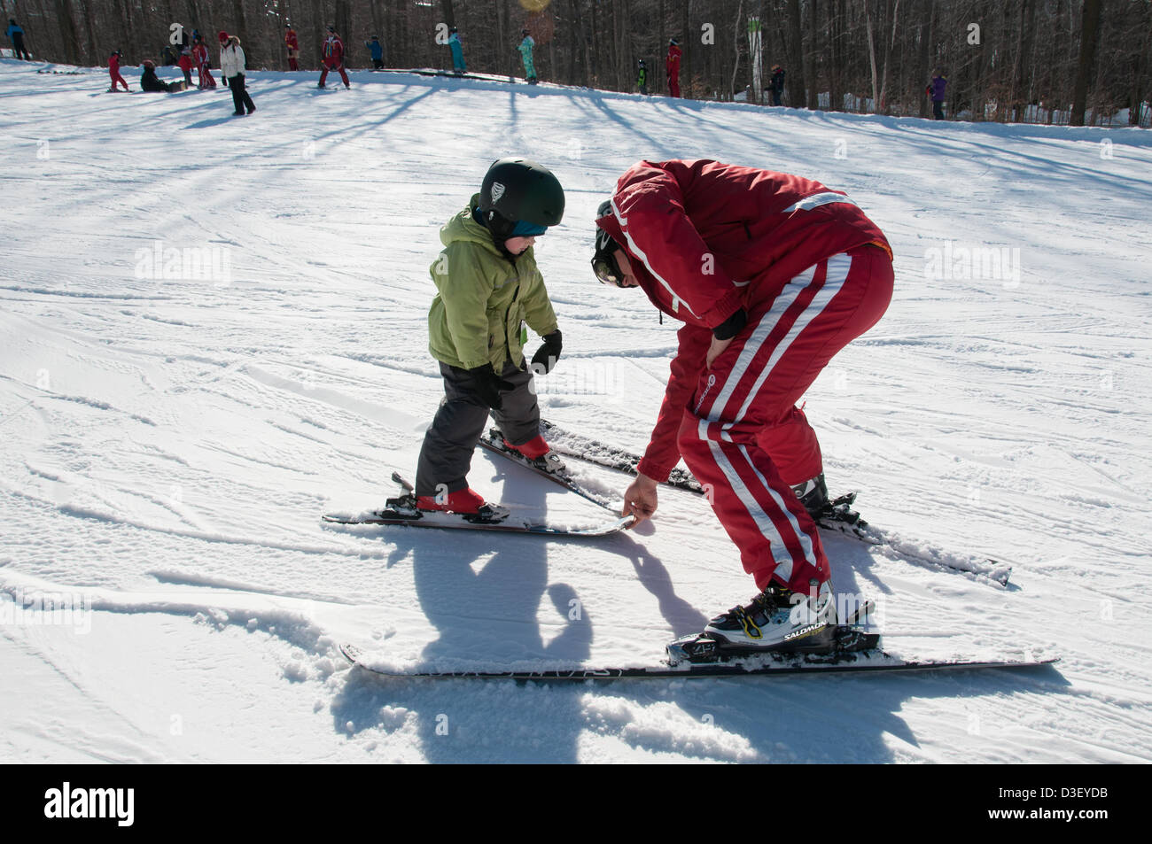 First Ski lesson of a three years old from Montreal who came with his