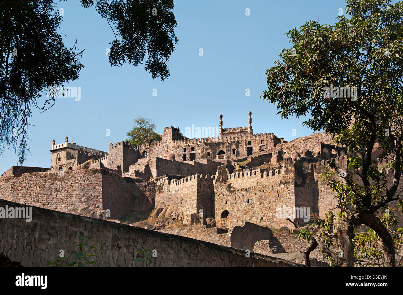 Golkonda Fort ruined city capital of ancient Kingdom of Golkonda 1518–1687 Hyderabad India Andhra Pradesh Stock Photo