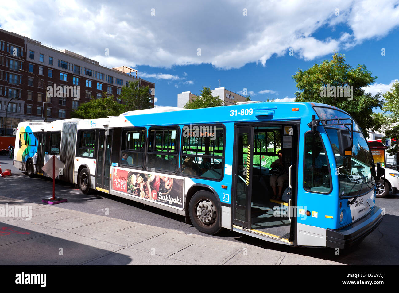 Articulated bus, Montreal, province of Quebec, Canada Stock Photo - Alamy