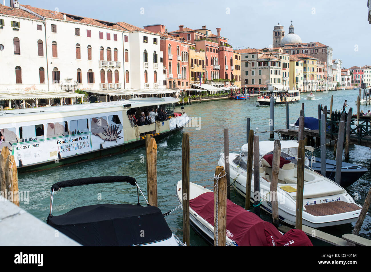 Water Bus or Vaporetto on the Grand Canal Venice Stock Photo - Alamy