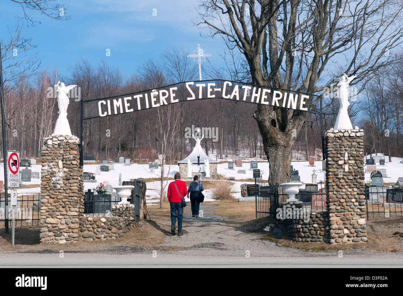 Cemetery, SteCatherine de Hatley, province of Quebec, Canada Stock