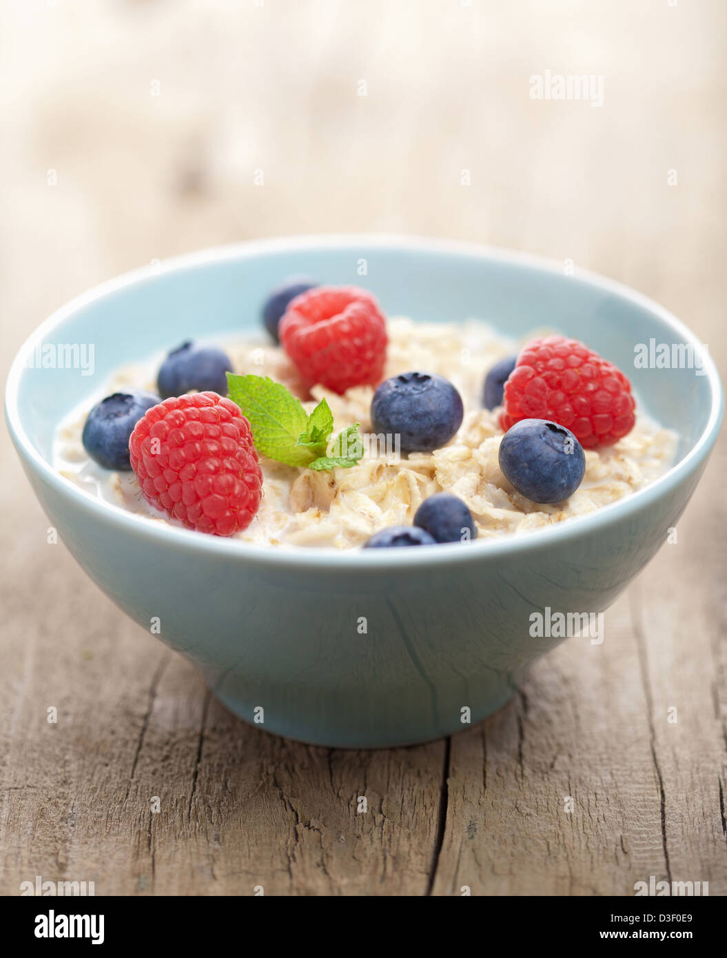 porridge with fresh berries Stock Photo