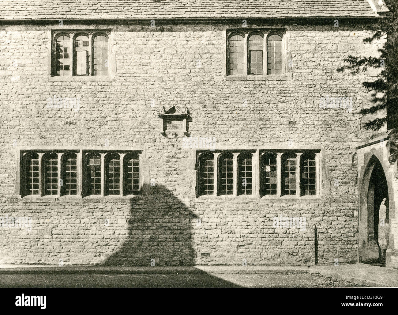 Collotype plate ' St. Edward's Grammar School, Stow-on-the-Wold, Glos.' scanned at high resolution from a book published in 1905 Stock Photo