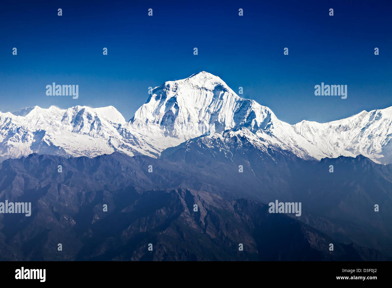 Dhaulagiri mountain at the sunrise, Himalaya Stock Photo