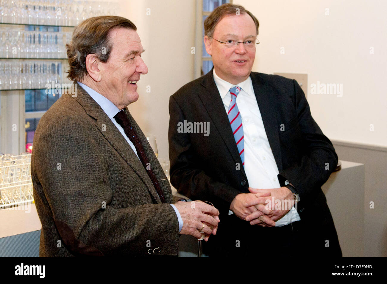 Former German Chancellor Gerhard Shroeder L And Designated Premier Of