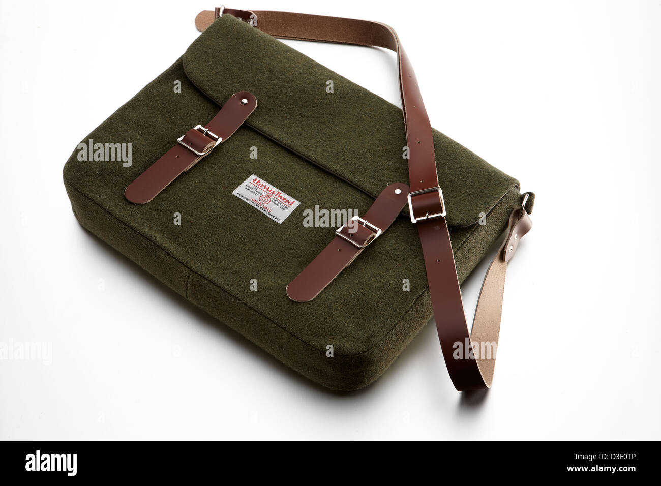 Harris tweed satchel bag Stock Photo