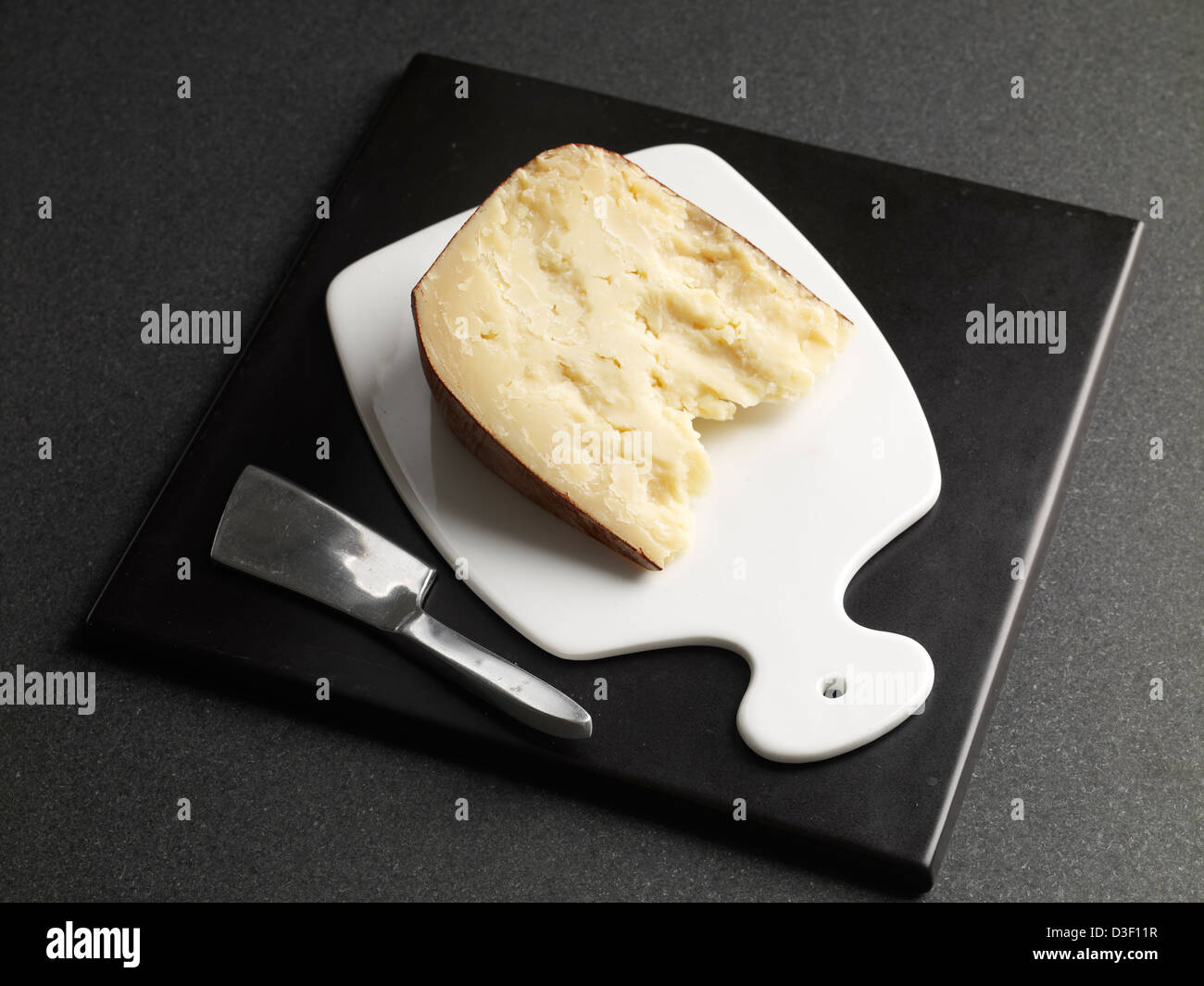Doddington cheese slice Stock Photo