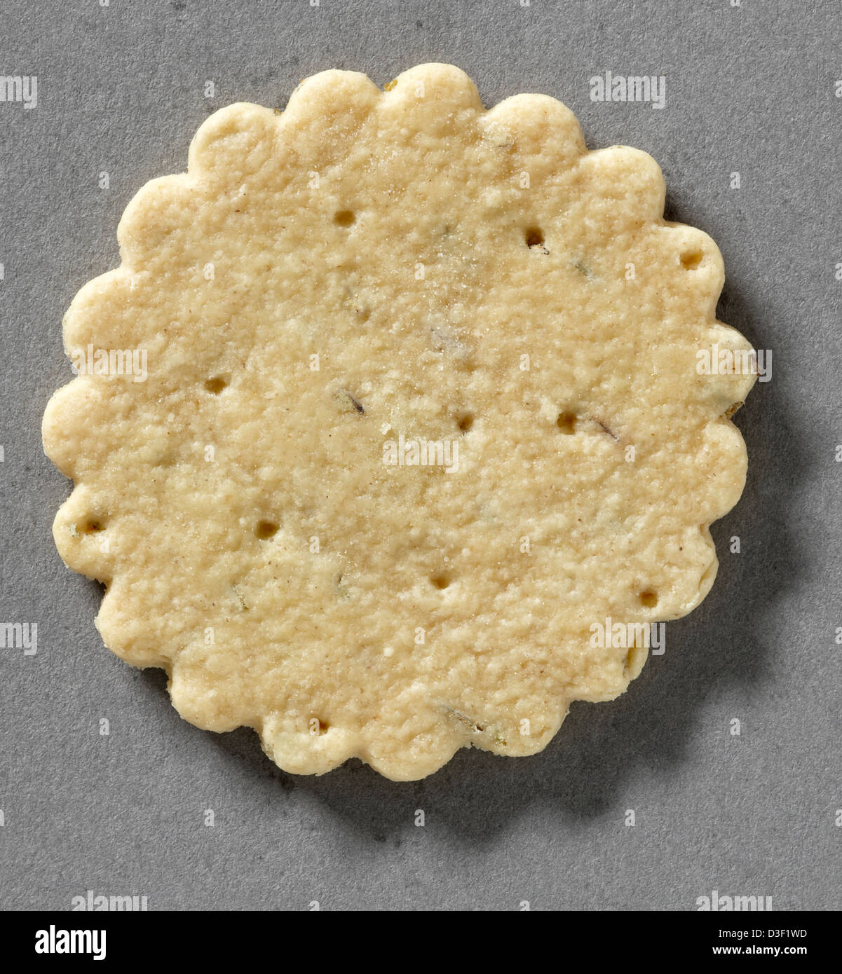 Round baked savory biscuit for cheese Stock Photo