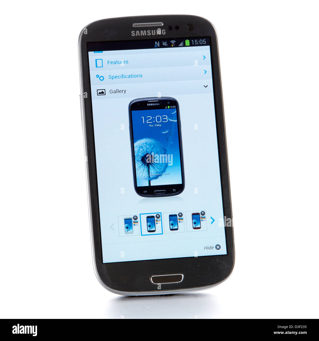 Samsung Galaxy smart phone Google Stock Photo