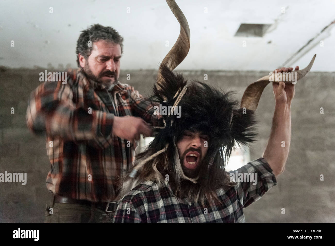 Carnival of Bielsa, one of the most traditional carnival in the Pyrenees, Aragon, Spain. Stock Photo