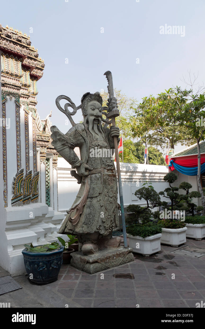 Statue at the Temple of Reclining Buddha at Wat Pho Bangkok Stock Photo