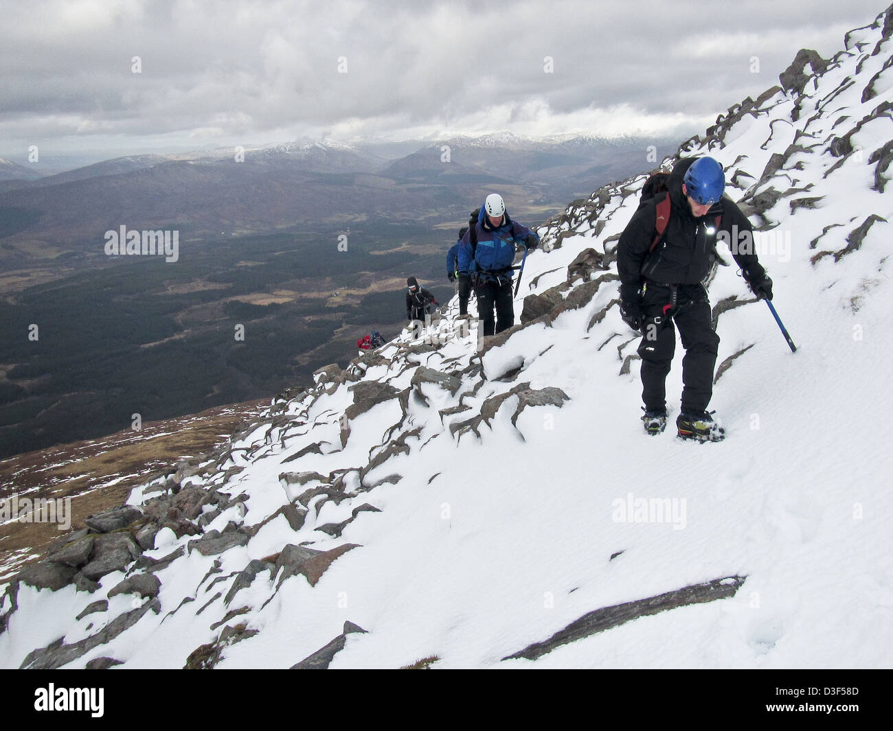 Mountaineers on Anoach Mor near Fort William in Scotland UK Stock Photo