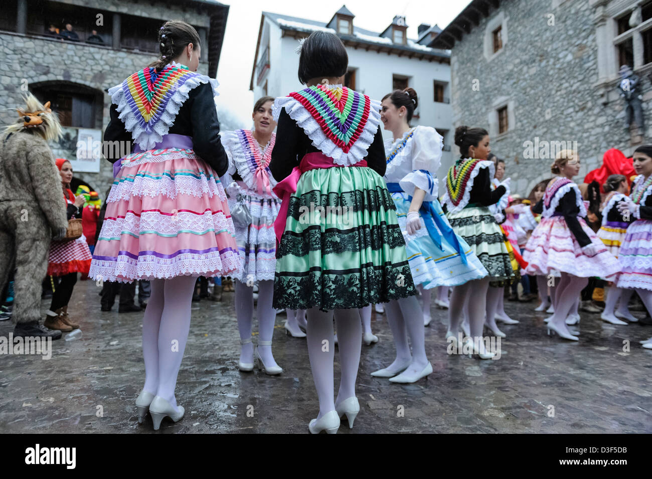 Carnival of Bielsa, one of the most traditional carnival in the Pyrenees, Aragon, Spain. Stock Photo