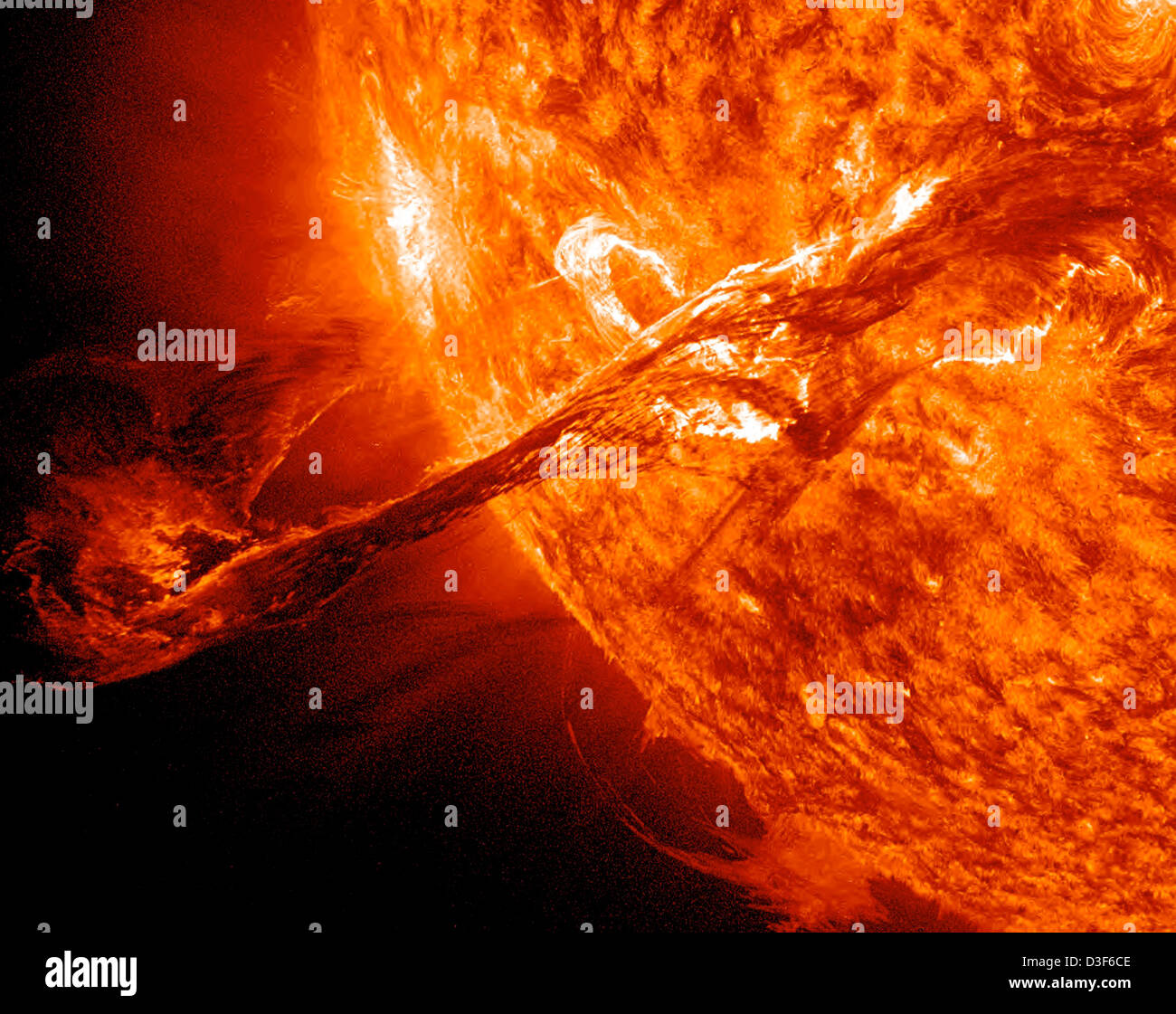 coronal mass ejection or solar flare Stock Photo