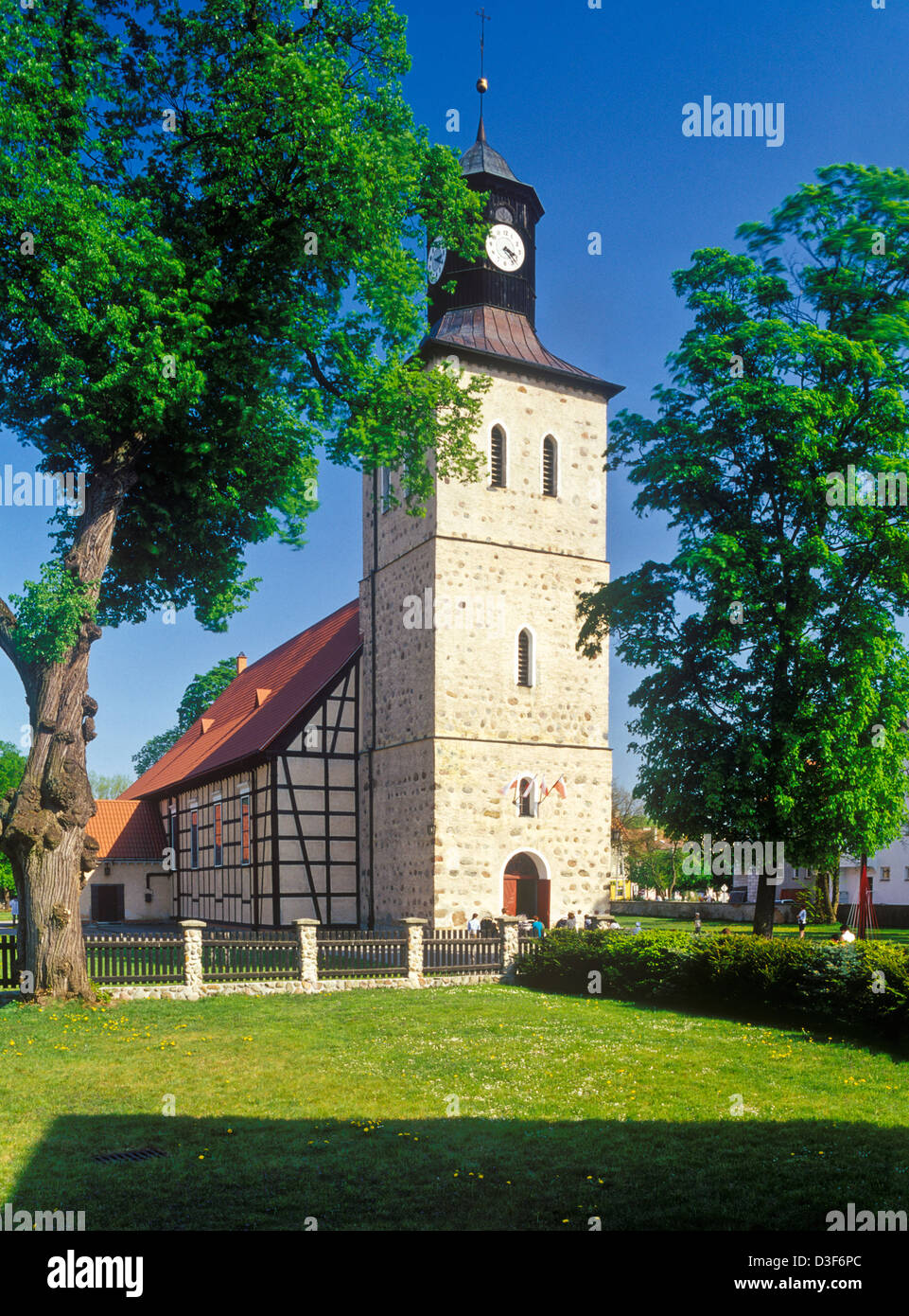 The church in Pisz, Mazuria, Poland Stock Photo