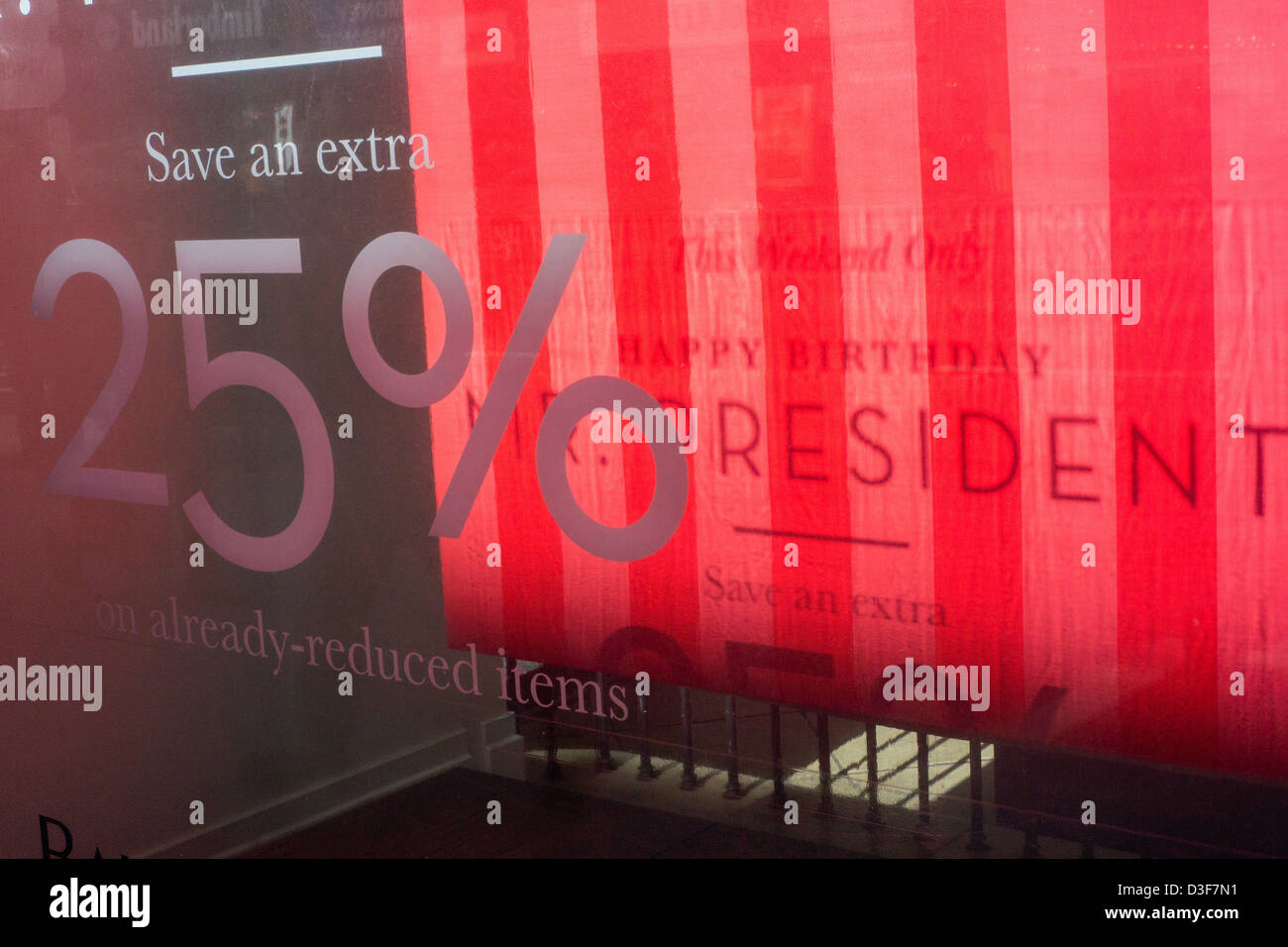 A Banana Republic store in midtown Manhattan in New York advertises its