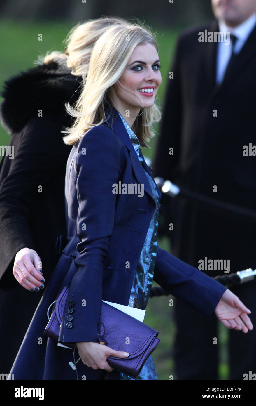Donna Air arrives for the Burberry Prorsum - London Fashion Week show. Stock Photo