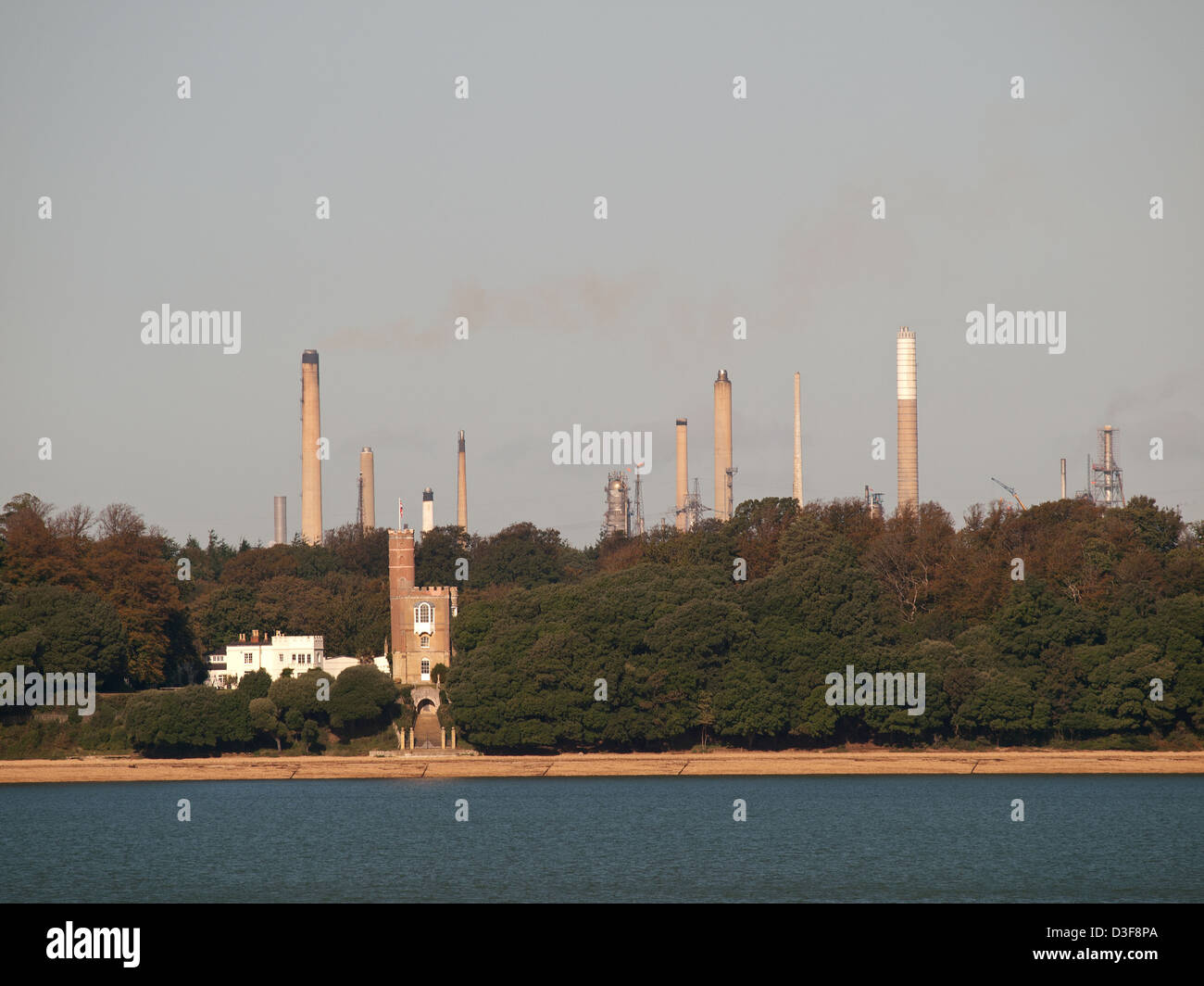 Inchmery House and Luttrell's Tower on Calshot seafront Hampshire