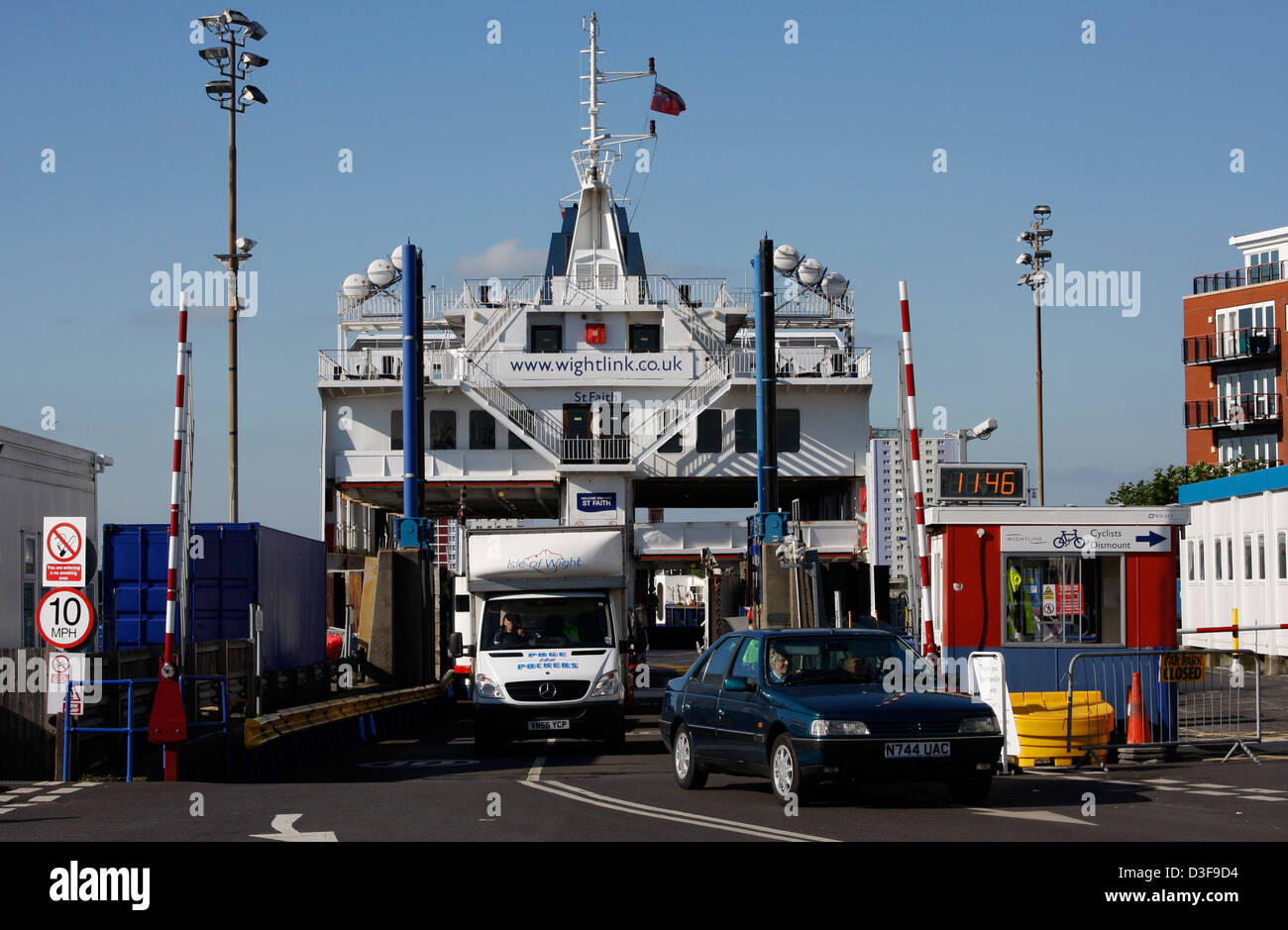 The Wightlink car ferry to the Isle of Wight Stock Photo