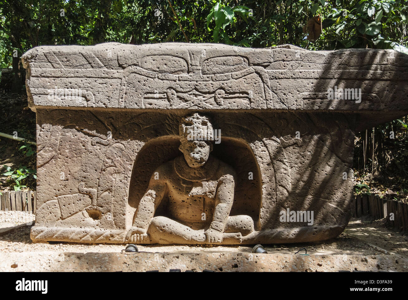 Altar 4 Olmec carving. La Venta, Tabasco, Mexico Stock Photo