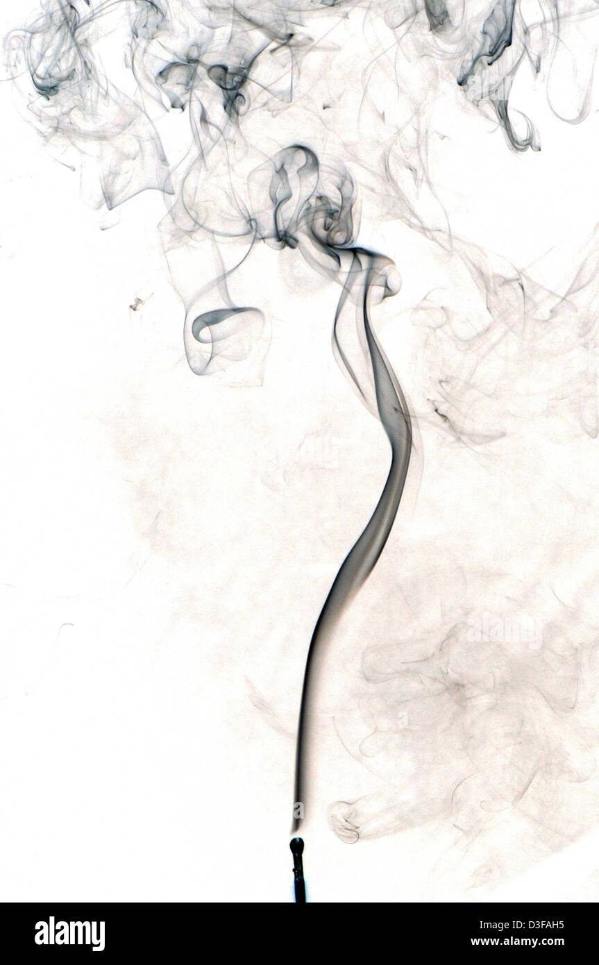 smoke rising and swirling Stock Photo